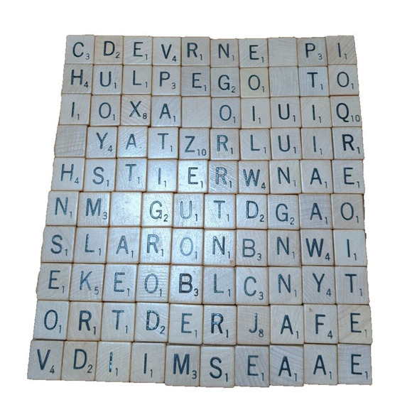 Vintage 1948-1953 SCRABBLE Game Selchow Righter 100 wood tiles 4 stands READ - Picture 4 of 6